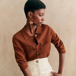 Sezane Betty Cardigan Hazelnut